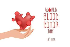 bloed bijdrage illustratie concept. wereld bloed schenker dag. ansichtkaart, banner.vector ontwerp vector