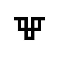 brief y of t monogram logo Mark symbool vector gemakkelijk zwart