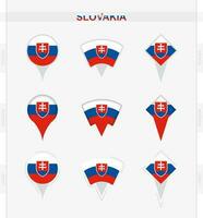 Slowakije vlag, reeks van plaats pin pictogrammen van Slowakije vlag. vector