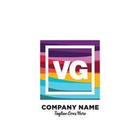vg eerste logo met kleurrijk sjabloon vector. vector