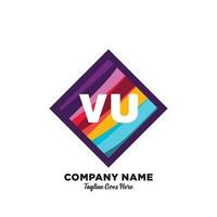 vu eerste logo met kleurrijk sjabloon vector. vector