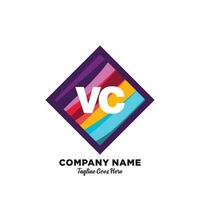 vc eerste logo met kleurrijk sjabloon vector. vector