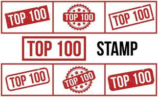 rood top 100 rubber postzegel reeks vector