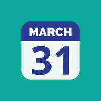 maart 31 kalender datum vector