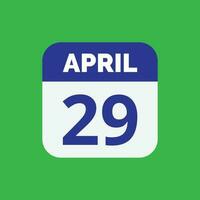 april 29 kalender datum vector