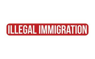 rood onwettig immigratie rubber postzegel zegel vector
