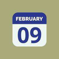 9 februari kalender datum icoon vector