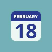 18 februari kalender datum icoon vector