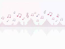 abstract musical achtergrond in wit en roze kleur. vector