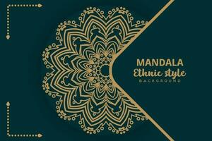 luxe mandala arabesk sier- achtergrond en oosten- stijl vector