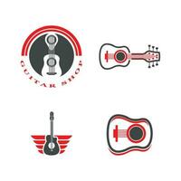 gitaar logo ontwerp icoon en symbool vector
