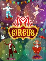 folder met groot top tent circus tonen vector artiesten