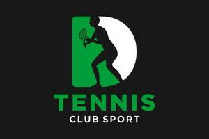 vector initialen brief d met tennis creatief meetkundig modern logo ontwerp.