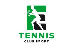 vector initialen brief e met tennis creatief meetkundig modern logo ontwerp.