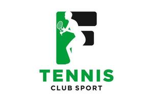 vector initialen brief f met tennis creatief meetkundig modern logo ontwerp.