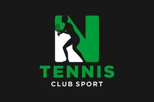 vector initialen brief n met tennis creatief meetkundig modern logo ontwerp.