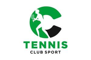 vector initialen brief c met tennis creatief meetkundig modern logo ontwerp.