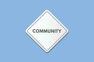 gemeenschap tekst knop. gemeenschap teken icoon etiket sticker web toetsen vector