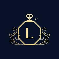 vector premie luxueus parfum logo l