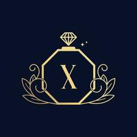 vector premie luxueus parfum logo X