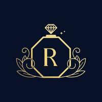 vector premie luxueus parfum logo r