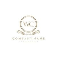 wc brief eerste met Koninklijk luxe logo sjabloon vector