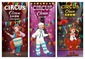 circus clowns komedie tonen tekenfilm vector banners