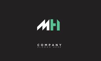 mh alfabet letters initialen monogram logo hm, m en h vector