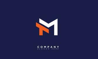 tm alfabet brieven initialen monogram logo mt, t en m vector