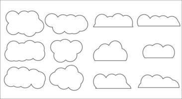 wolk reeks icoon lineair stijl vector