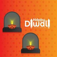 gelukkig divali. vector illustratie van diya lampen in viering van diwali, de Indisch traditioneel Hindoe festival. festival van lichten.