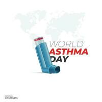 wereld astma dag social media bericht vector
