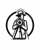 mysterieus cameraman logo vector