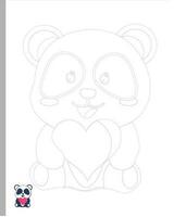 schattig panda kleur Pagina's vector