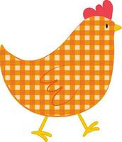 vector illustratie van oranje geruit kip karakter in tekenfilm wijnoogst stijl voor Pasen kleding stof ontwerp