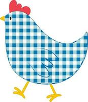 vector illustratie van blauw geruit kip karakter in tekenfilm wijnoogst stijl voor Pasen kleding stof ontwerp