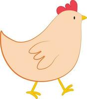 vector illustratie van oranje kip karakter in tekenfilm stijl. digitaal boerderij kip icoon voor Pasen ontwerp
