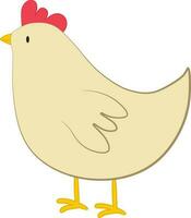 vector illustratie van wit kip karakter in tekenfilm stijl. digitaal boerderij kip icoon voor Pasen ontwerp