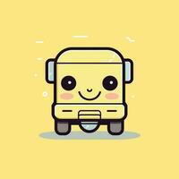 schattig kawaii vrachtauto chibi mascotte vector tekenfilm stijl