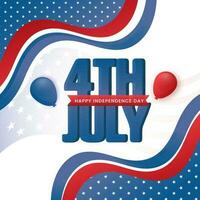 4e juli gelukkig onafhankelijkheid dag concept met ballonnen Aan Amerikaans vlag achtergrond. vector