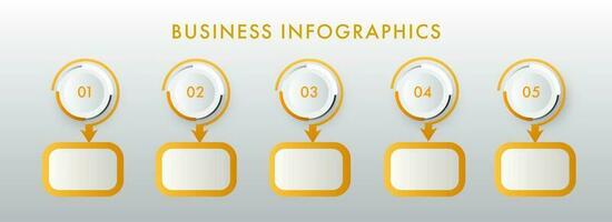 bedrijf infographics tijdlijn diagrammen lay-out met vijf opties Aan grijs achtergrond. vector
