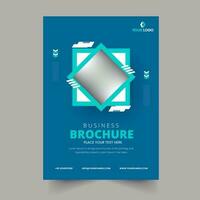 bedrijf brochure sjabloon, folder ontwerp met kopiëren ruimte in blauw kleur. vector
