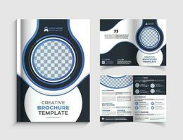 creatief tweevoudig brochure ontwerp met modern vorm vector