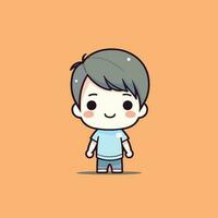 schattig kawaii jongen chibi mascotte vector tekenfilm stijl