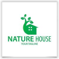 natuur groen huis boom logo premie elegant sjabloon vector eps 10