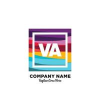 va eerste logo met kleurrijk sjabloon vector. vector