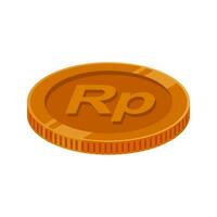 roepia munt bronzen Indonesisch roepia valuta symbool vector