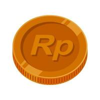 roepia munt bronzen Indonesisch roepia valuta symbool vector