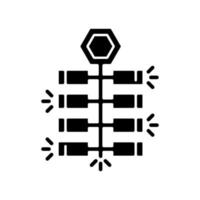 Chinees vuurwerk zwarte glyph pictogram vector
