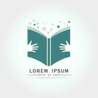 onderwijs boek logo vector ontwerp